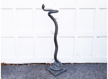 A Life Size Bronze Garden Snake