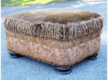 A Modern Ebo Upholstered Ottoman With Mixed Shag Finish By ABC Home And Carpet ($2800 Retail!)