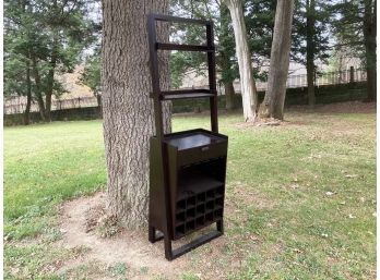 A Modern Wood Bar Shelf By Crate And Barrel