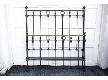 An Antique Brass And Wrought Iron Queen Size Bedstead