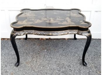 A Gorgeous Antique Lacquerware Chinoiserie Coffee Table