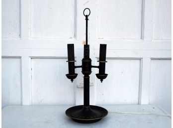 A Vintage Tole Painted Stick Lamp