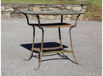 An Antique Copper Top Industrial Table