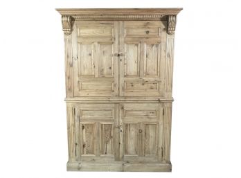A Large Pine Cupboard Or Linen Chest By Lillian August