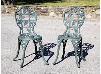 A Pair Of Cast Aluminum 'Ice Cream' Chairs