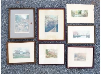 A Series Of Antique Signed Hand Colored Prints By Wallace Nutting