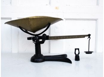 An Antique Brass And Cast Iron Victoria Scale