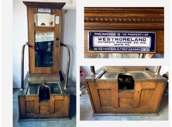 Fabulous Condition Antique Westmoreland Shoe Shine Machine