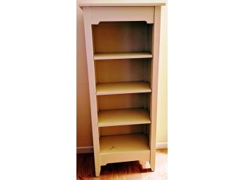 Tall Laminated Pale Yellow Bookshelf With Four Large Shelves