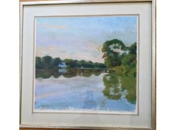 Horowitz 1982 -original Signed Water Scene With Pier(Acrylic