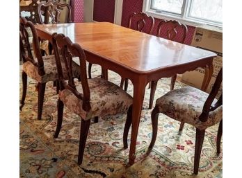 Exquisite Cherry Dining Room Table With Three Extra Leaves.  Chairs Not Included