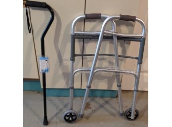 Foldable Walker And Cane - Brand New With Tags