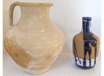 Earthenware Vase And Pitcher