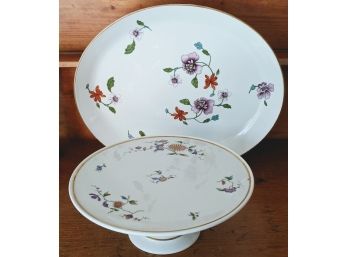 Royal Worcester Porcelain Platter 'Astley' & Richard Ginori Cake Stand