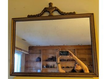 Antique Rectangle Mirror With Overflowing Vase Ornamentation