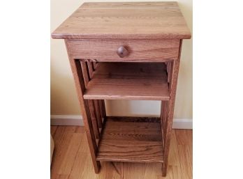 Mission Style Oak Night Table With One Drawer