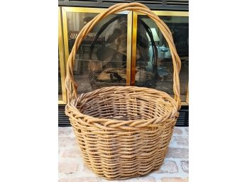 Large Handled Oval Wicker Basket