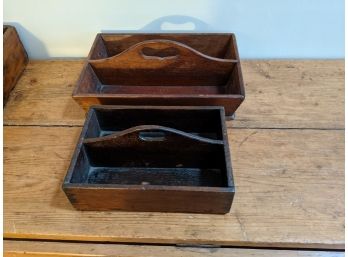 2 Primitive Wooden Mail Carriers