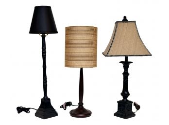 Three Complimenting Decorative Table Lamps