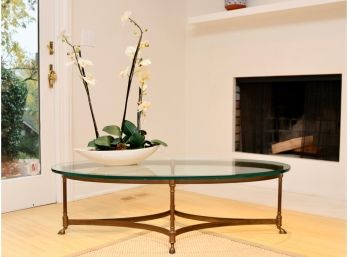 1960's Hollywood Regency Brass Cocktail Table With Two (2) Table Tops