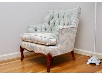 Vintage Custom Upholstered Tufted Arm Chair - Very Comfortable!
