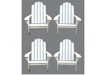 Set Of Four Adirondack Wood Outdoor Chairs