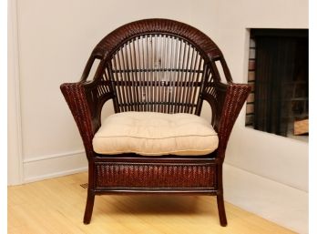 Pier 1 Imports Rattan Sealed Peel Closed Woven Wing Chair