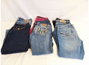 8 Pairs Of Women's Various Size Bootcut And Skinny Jeans   South Pole, Vigoss,  Lei