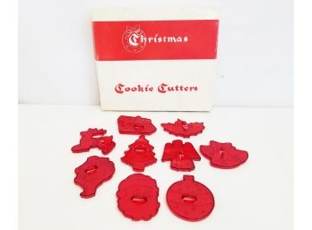 9 Vintage 1960's HRM Red Christmas Cookie Cutters