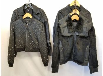 5 Women's Cropped Black Leather Moto Jackets