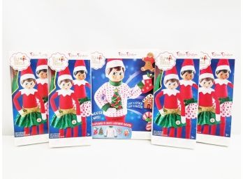 Eight Elf On The Shelf Party Skirts & One Sweater With Appliques From The  Claus Couture Collection #1