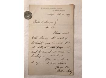 New York Historical Society Note On Letterhead