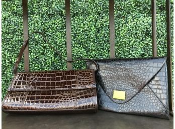 Two Crocodile Style Clutches