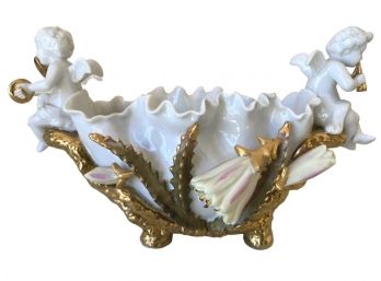 Moore Brothers Porcelain Bowl With Musical Cherubs