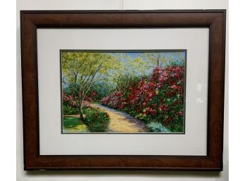 Wooden Framed Vibrant Floral Oil Signed