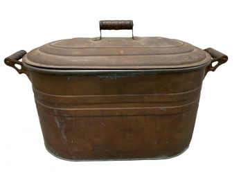 Antique Atlantic Copper Boiler With Lid