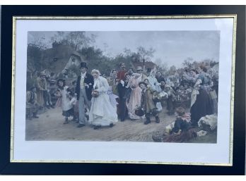 Framed Luke Fildes Print Of An Italian Wedding In A Village