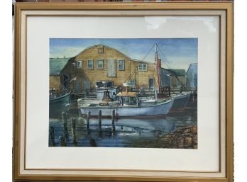 Framed Signed Watercolor Leonard Mizerek