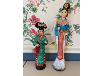 Pair Of Wooden Asian Figures