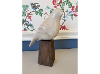 The Art Mint Stone Bird On Wood Statue