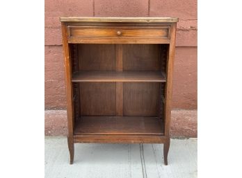 Marble Top Antique Shelf With Storage Drawer