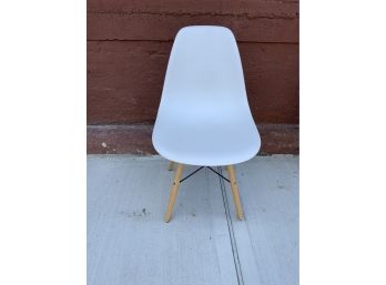 White Molded Plastic Side Chair