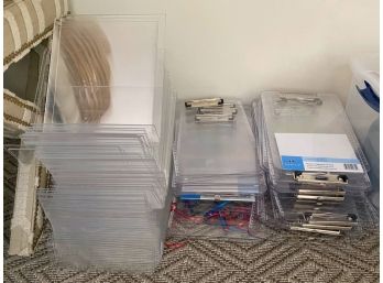 Giant Lot Of Plastic Clipboards And Displays