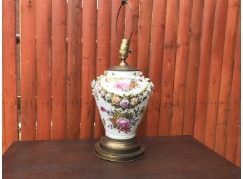 Porcelain Lamp With Bone China Flowers