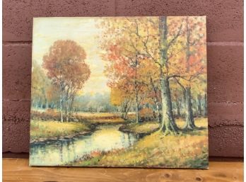 Oil On Canvas 'Autumn' Charles S Kaelin