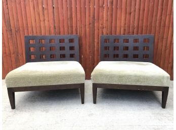 Pair Of Bernhardt Accent Chairs With Chenille Upholstery