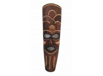 Vintage Long  Carved Wood African Mask