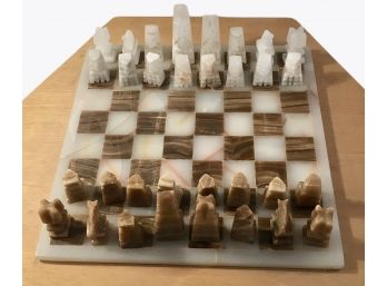 Vintage Carved Onyx Chess Set #1