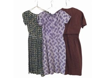 Three  Super Sweet Short Sleeved Vintage Dresses