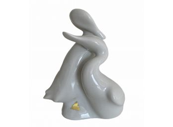 7' White Porcelain MCM Ducks Figurine Made By Royal Dux